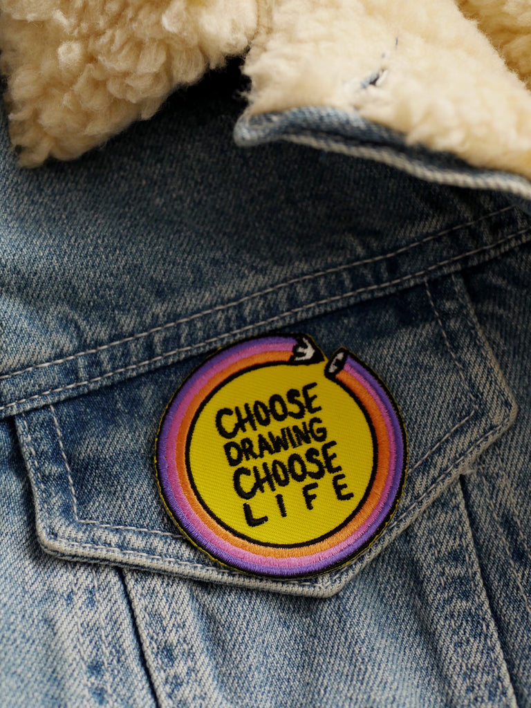 'Choose Drawing-Choose Life' Iron-on Patch