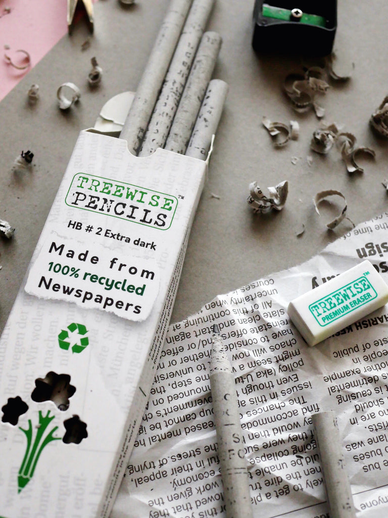 HB#2 Graphite Recycled Newspaper Pencils by Treewise / Pack of 10